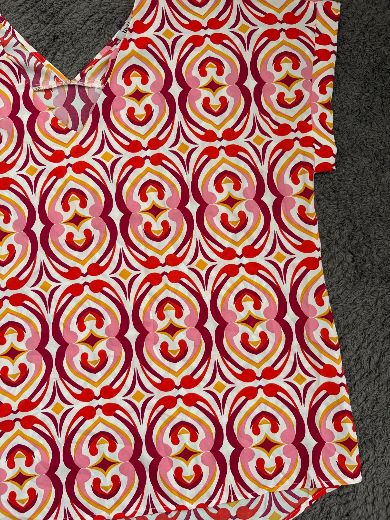 Women's L-sized blouse with pink, red, and purple print by Unika – photo 6
